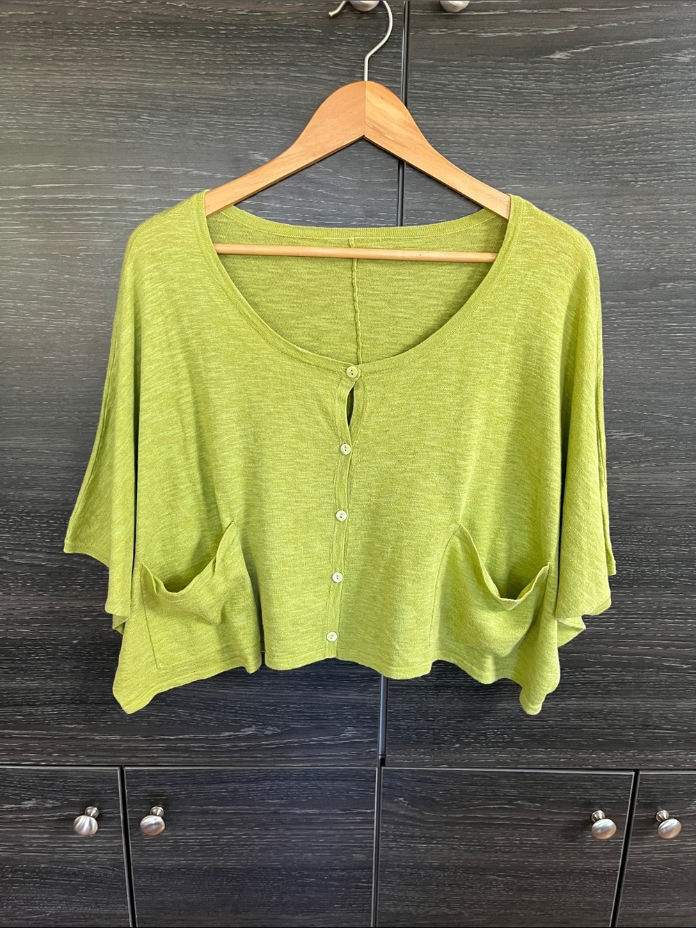 Chartreuse Green Crop Cardigan small